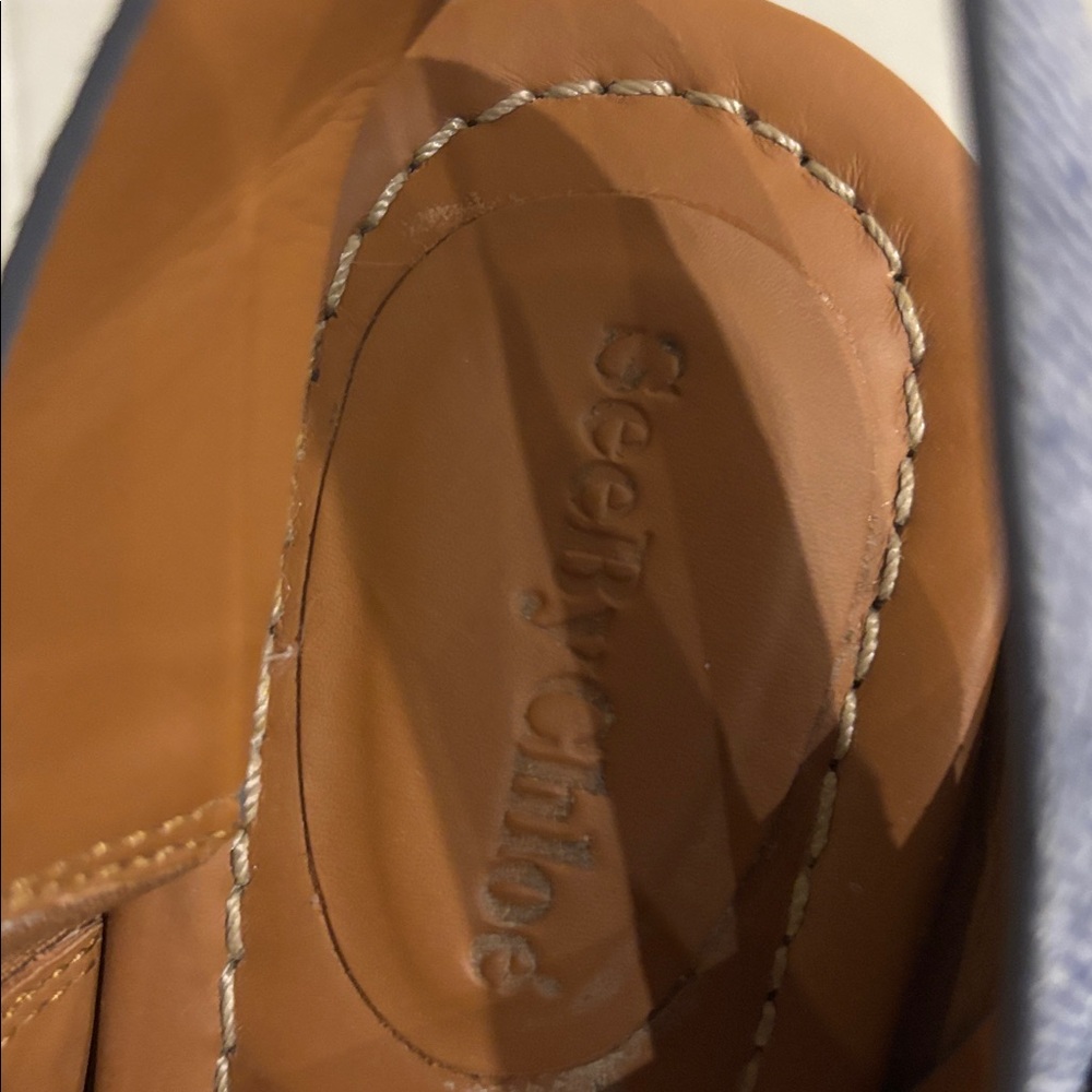 See By Chloe Blue Denim Platform Sandals - Picture 14 of 15